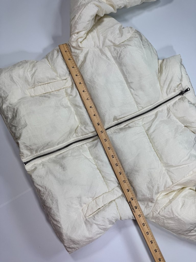 Vintage Charm Jacket Women's M White Nylon Puffer Lined Cropped Full-Zipper — image 4 of 8